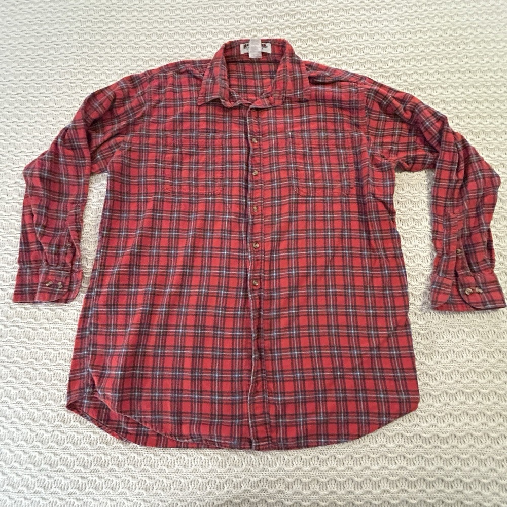Vintage McGregor Classics Plaid Flannel Red Western 100% Cotton Men's XLT